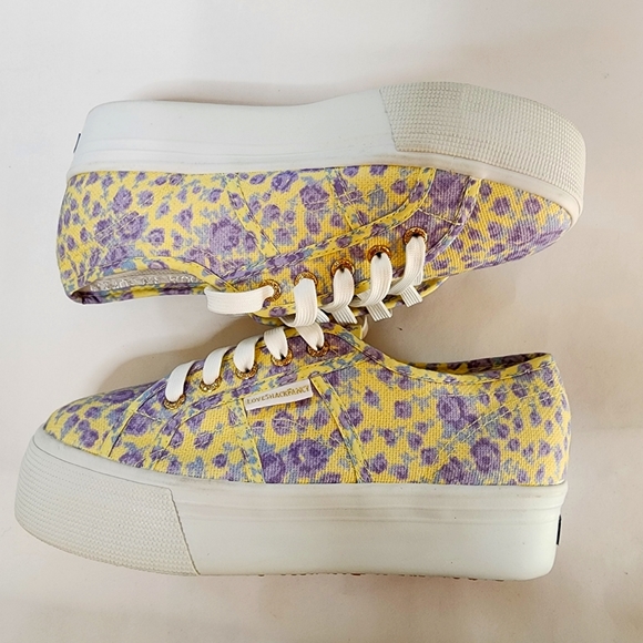 Superga Floral Yellow Sneakers- Size 9 - Picture 2 of 4